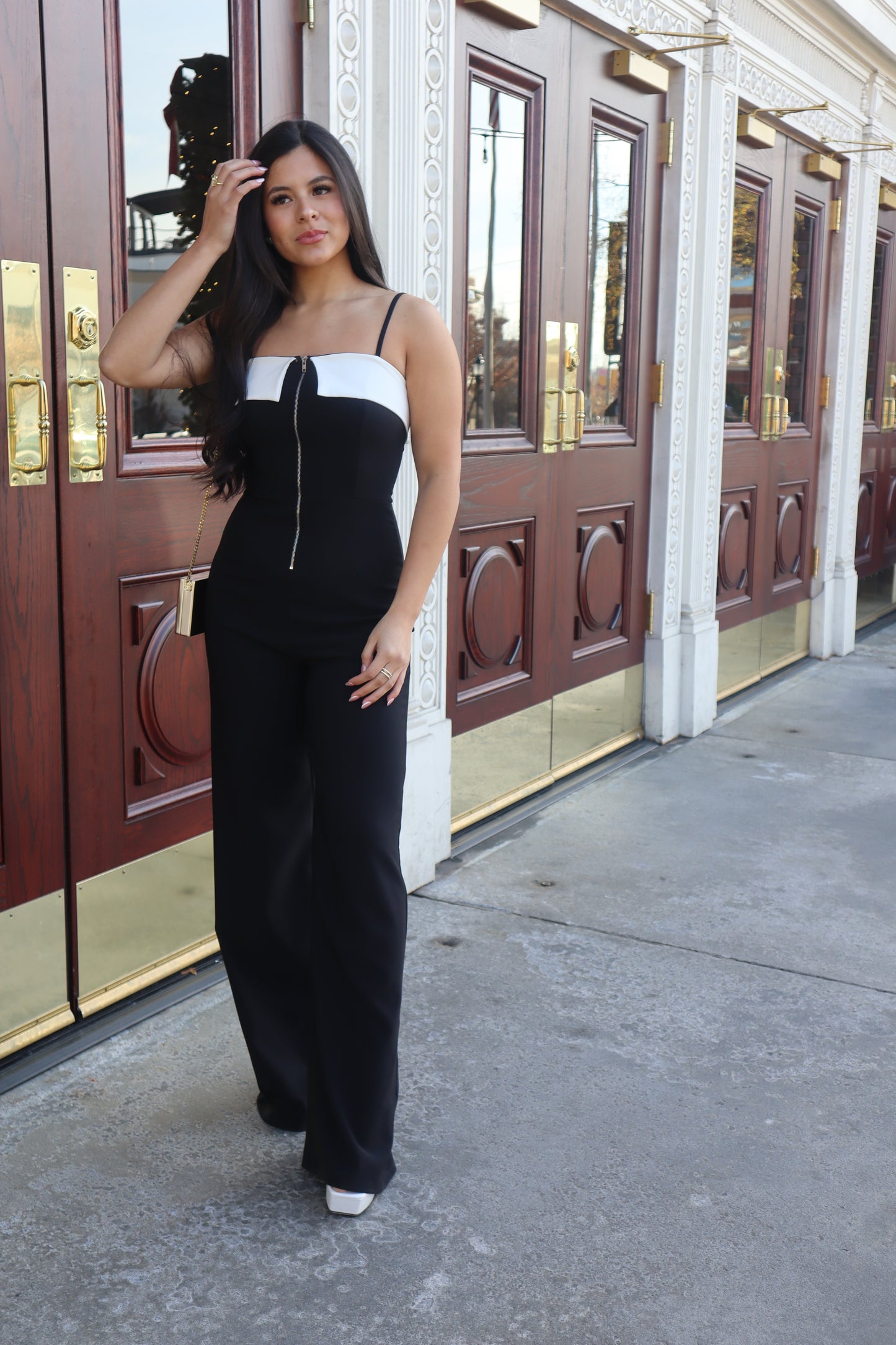 Sophisticated Black White Jumpsuit