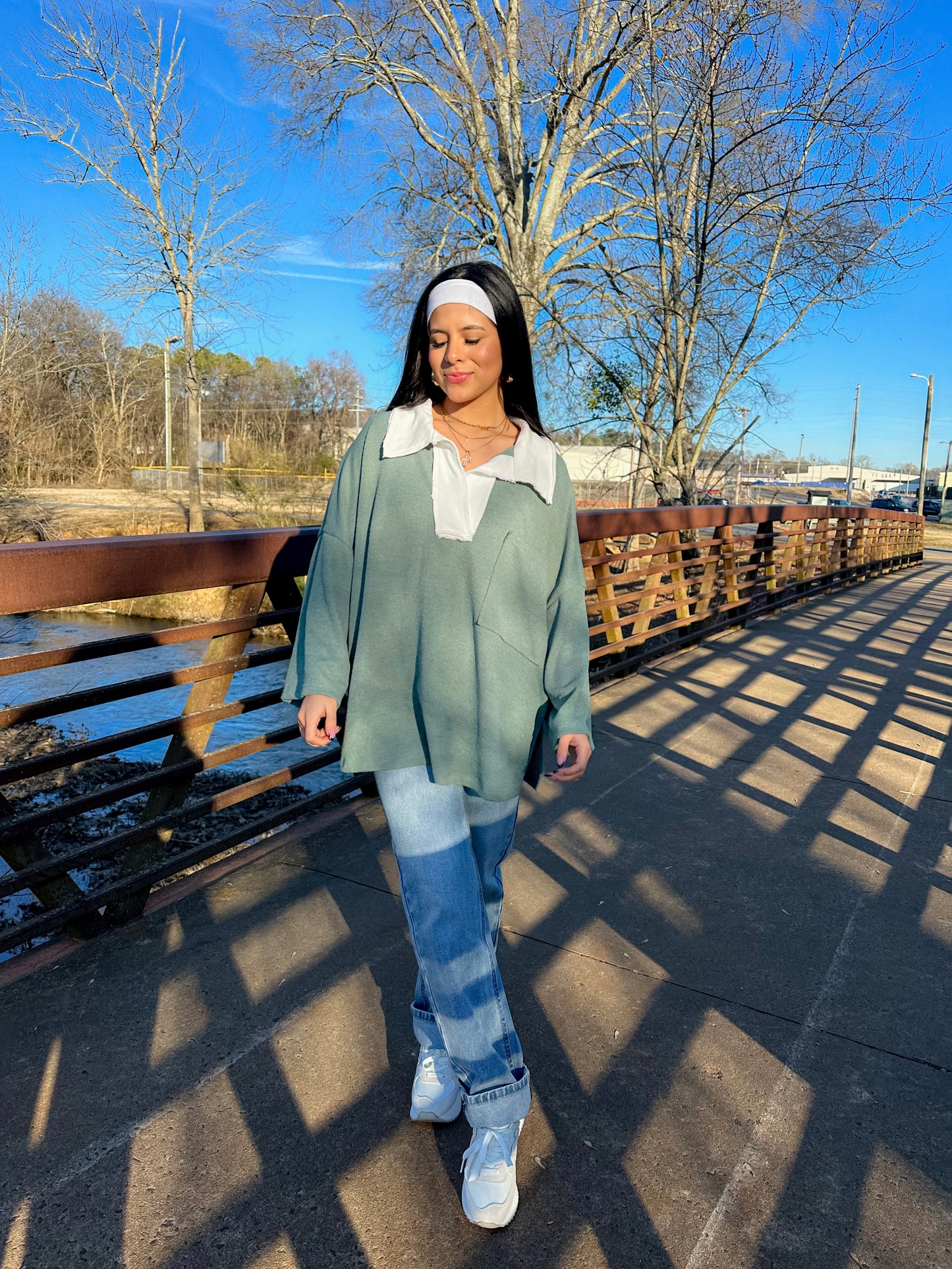 Evergreen Collared Knit Top